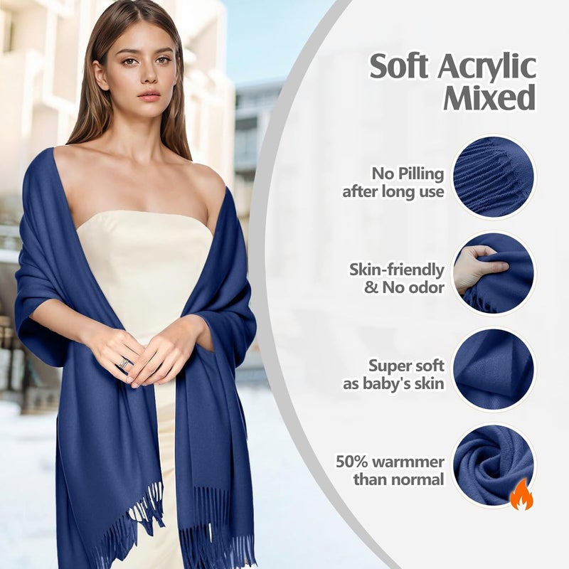 AURUZA Shawls and Wraps for Evening Dresses, Soft Pashmina Shawls for Women, Pashmina Shawls for Wedding Party - Image 2